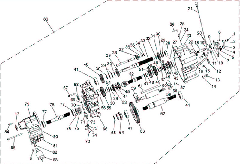 Consulter la vues éclatées « TRANSMISSION BOITE DE VITESSES » pour