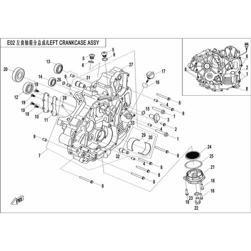 Vue éclatée des pièces détachées pour votre quad CF Moto CFORCE 520