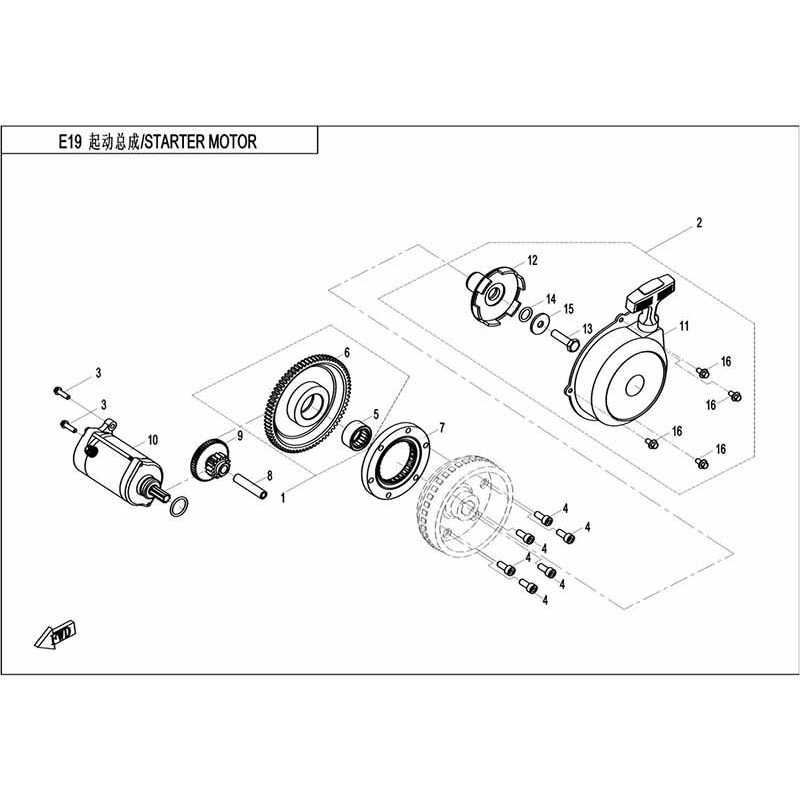 Vue éclatée des pièces détachées pour votre quad CF Moto CFORCE 520