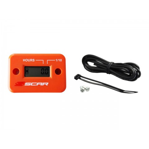 Compteur d'heures SCAR filaire avec Velcro orange