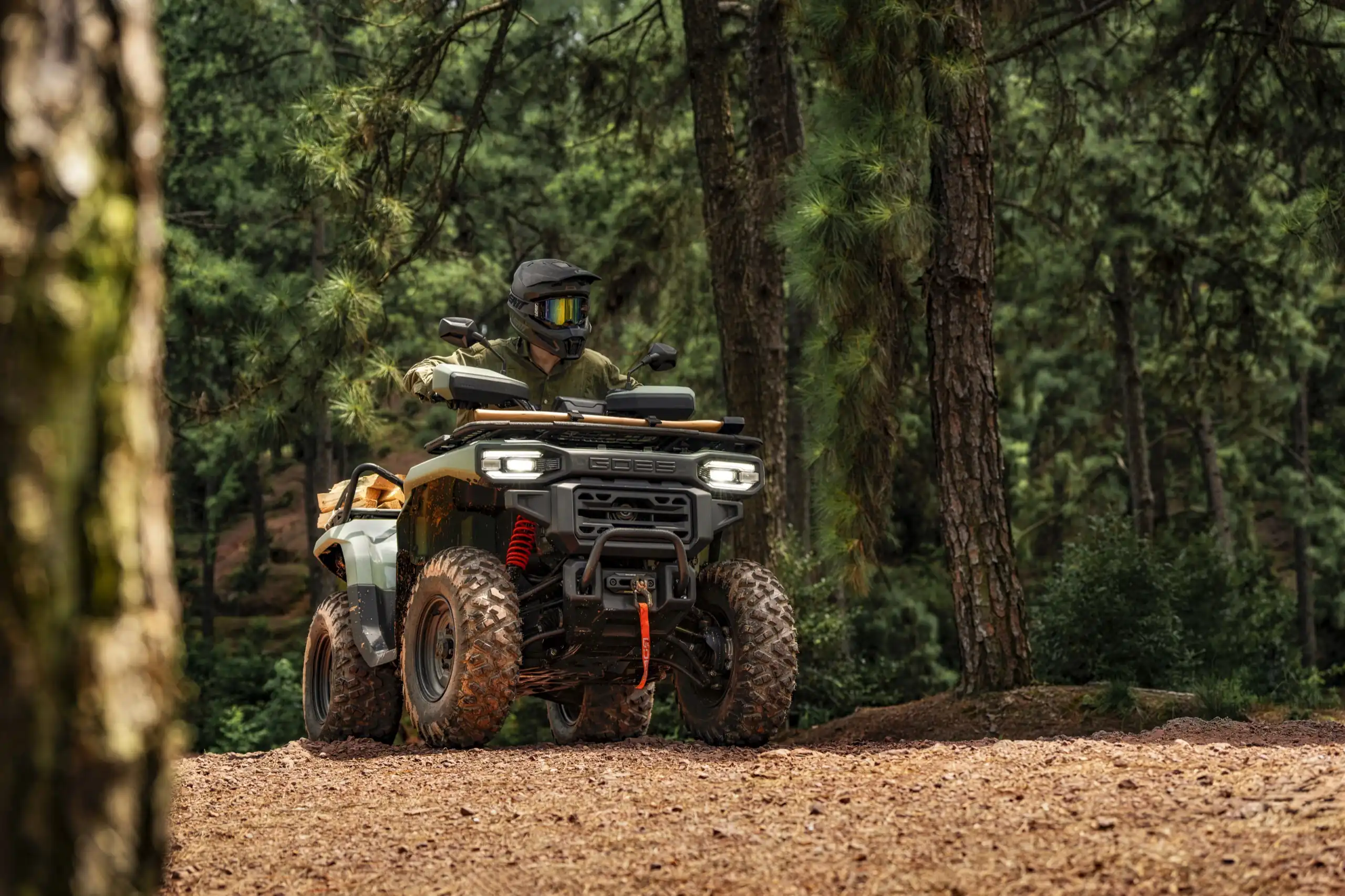 Quad GOES Terrox 550 en action - usage utilitaire chemin forestier