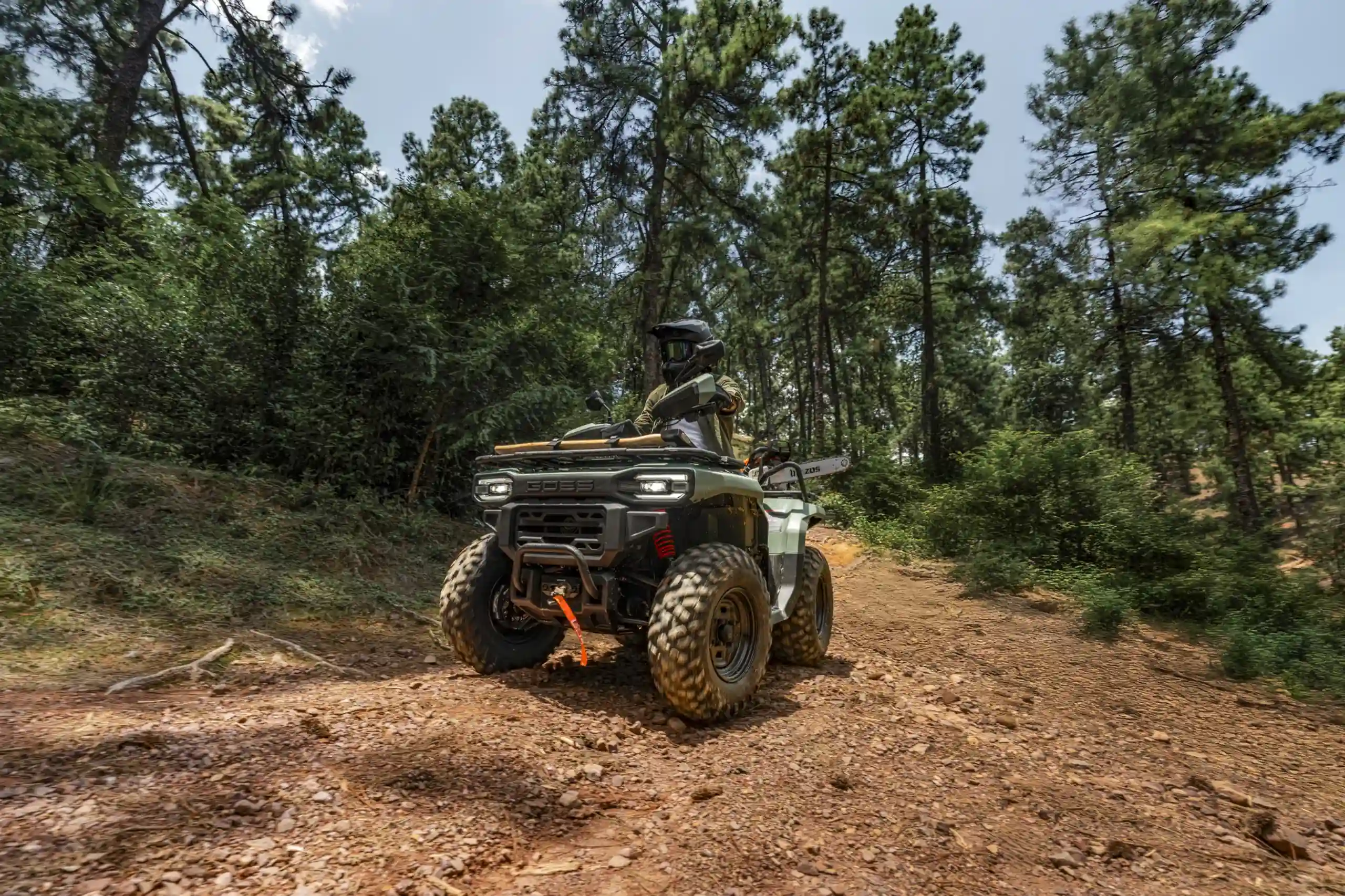 Suspensions doubles bras indépendants du quad GOES Terrox 550 - débattement 200 mm avant et 227 mm arrière